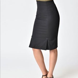 Black High Waist Paula Pencil Skirt - Banned